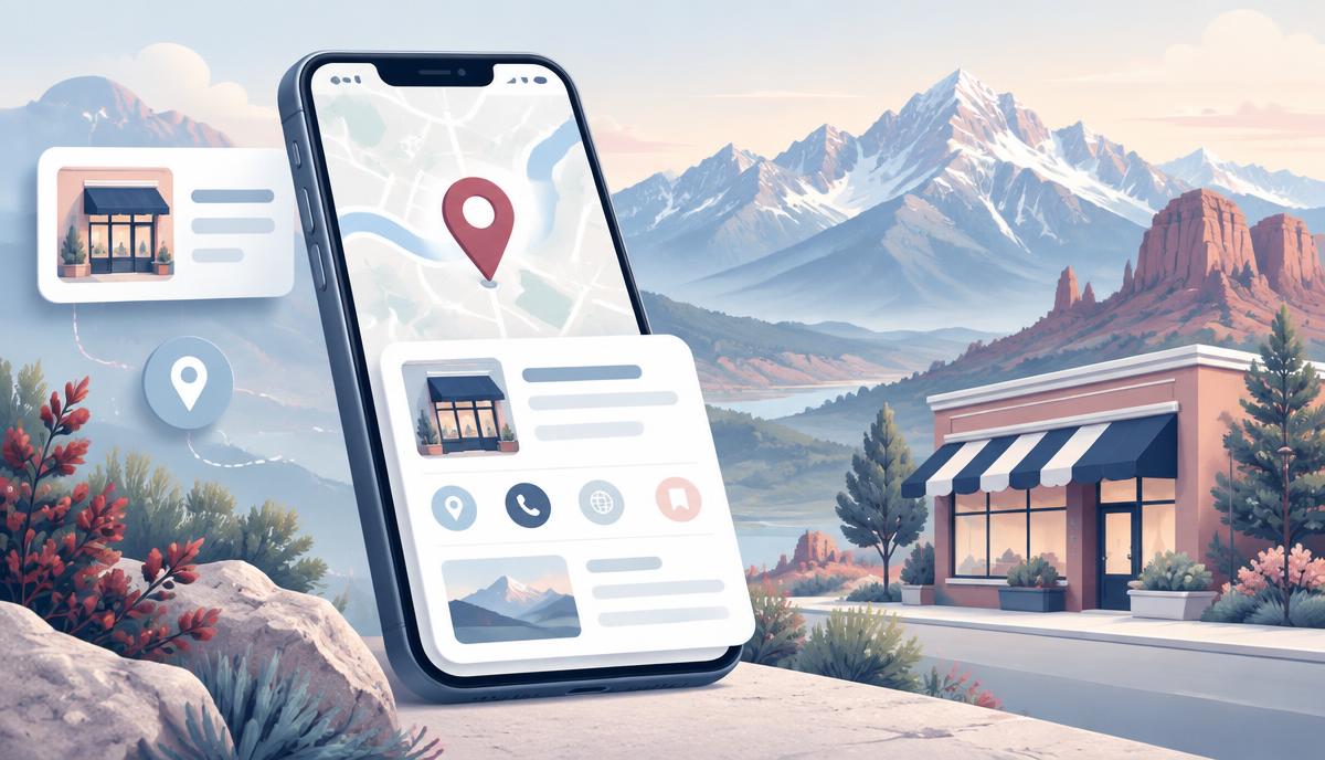 Utah business location appearing across mobile map and business listings