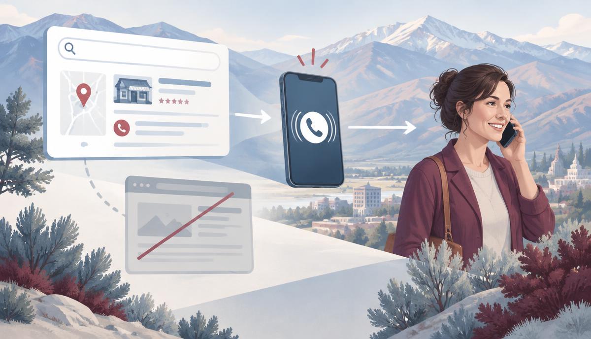 Search results answering questions before a Utah customer visits a website