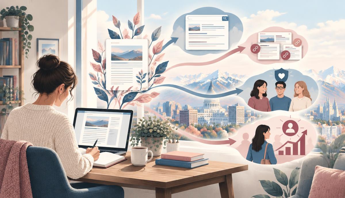Business blog content attracting search visitors and building customer trust