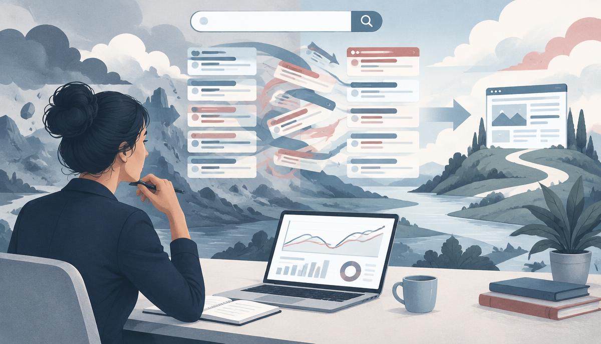 SEO analyst studying ranking changes after a major search algorithm update