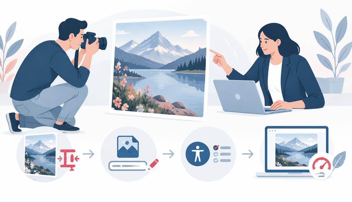 Website images being compressed, renamed and described for better search performance