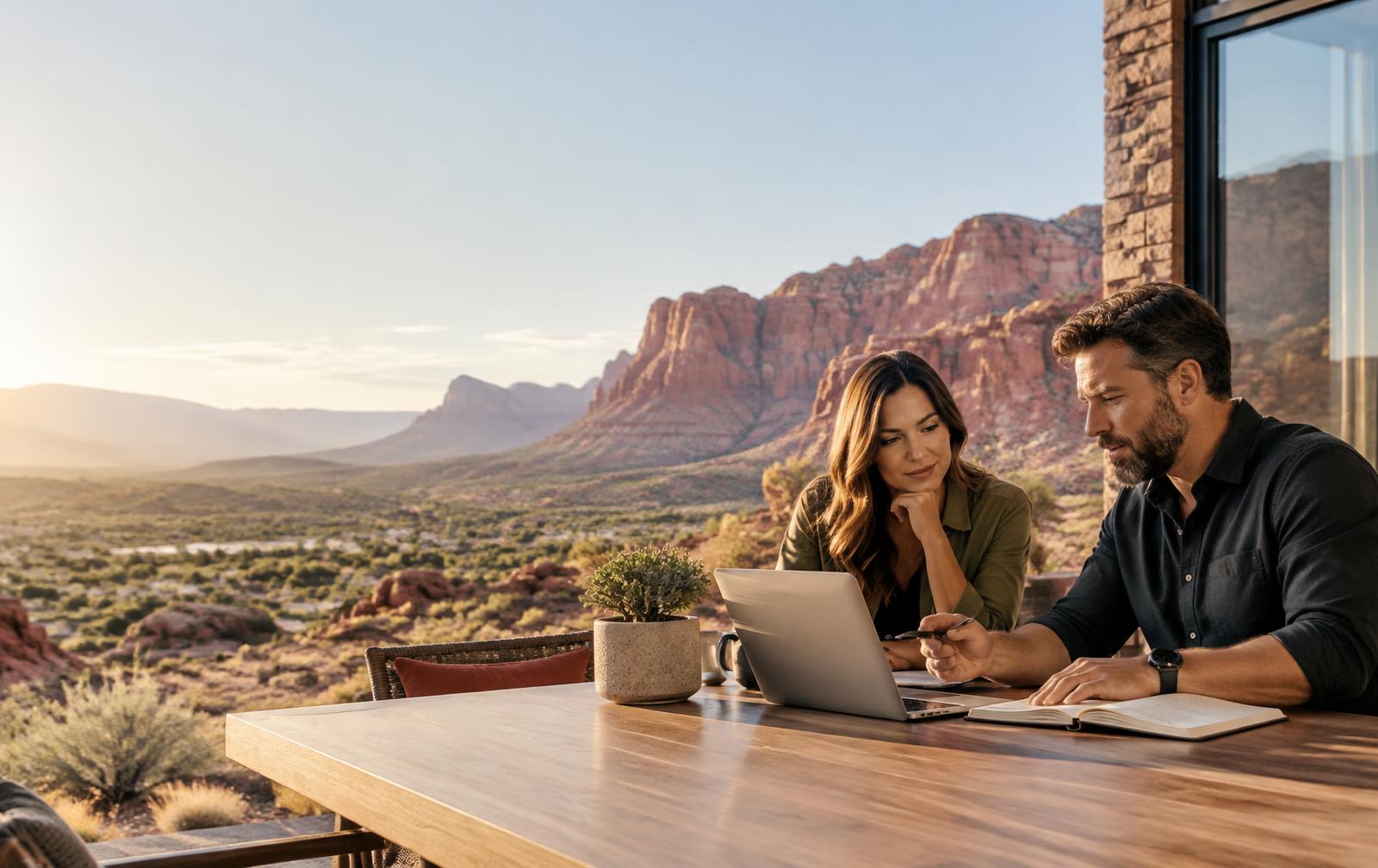 Southern Utah business owner discussing Washington County, Utah search visibility with an SEO strategist