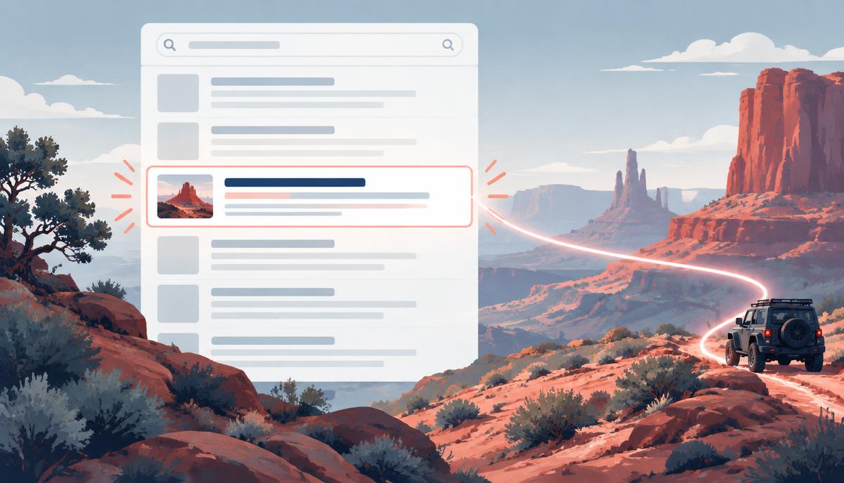 Search results page highlighting a well-written title tag for a Utah business