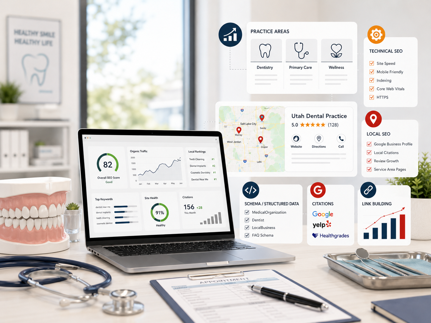 seo for medical healthcare and dental utah